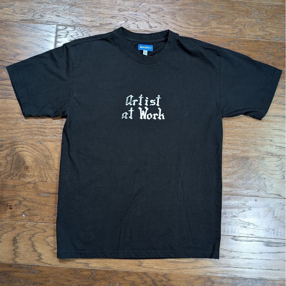Market Studios Artist‎ at Work Black Tee T Shirt Mens Medium
